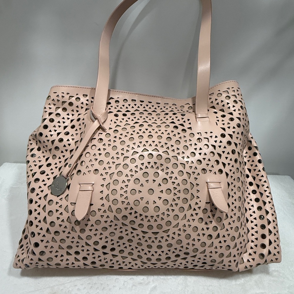 Elegant Pink Tote with Intricate Cutout Design - Nardelli made in Italy